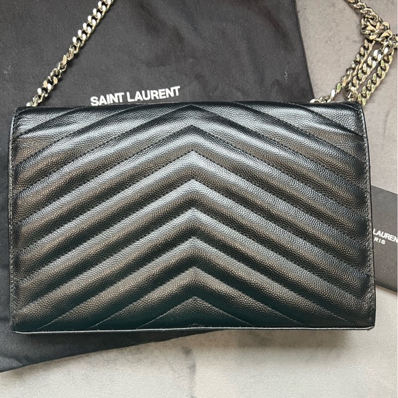 sold-YSL monogram crossbody black and silver in size large - Picture 5 of 13